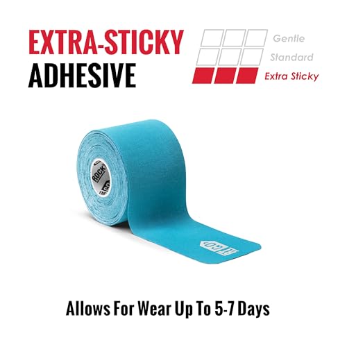 RockTape Go Extra-Sticky Adhesive Pre-Cut Kinesiology Tape (Blue) - color: Blue, style: EXTRASTICKY