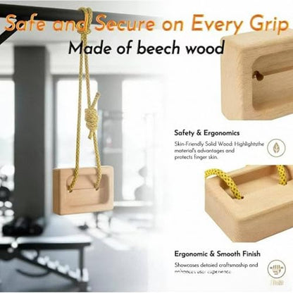 Rock Climbing Hangboard Portable Finger Strengthener Grip Training | Wooden Climbing Fingerboard for Rock Climbers Home Gym Indoor Doorway Wall Outdoor Bouldering Pull Up Workout