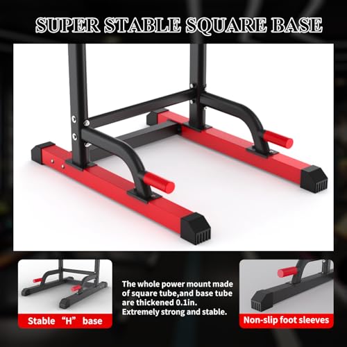 K KINGKANG Pull Ups Dip Station,Power Tower for Home Gym Fitness Exercise | Multi-Function Power Tower, 400Lbs Capacity, 6-Level Adjustable Height, Thick Leather Cushions, Space-Saving Desig