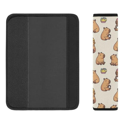 Universal Soft and Comfortable Seat Belt Cover for Adult Use, Stroller Pushchair High Chair, 2 Pack Cute Capybara Shoulder Harness Cover - color: Pattern 363