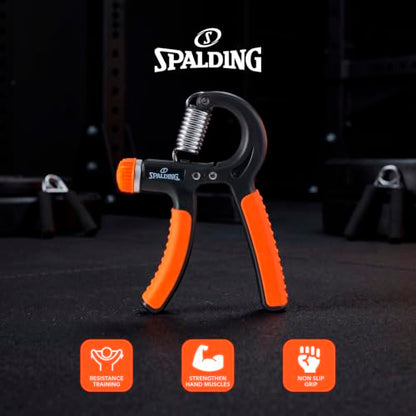 Spalding - Adjustable Hand Grip Strengthener, 22-88 lbs Resistance Hand Gripper for Forearm Wrist Finger Training, Anti Slip Ergonomic Handle Grip Trainer for Home Gym Fitness