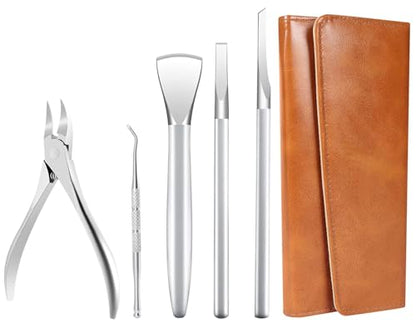 Ingrown Toenail Removal Kit, Pedicure Tools Kit Professional Knife Set Stainless Steel Ingrown Toenail Tool Foot Care Tools Nail Cuticle Remover (5 Pcs Set) - color: 5 Pcs Set