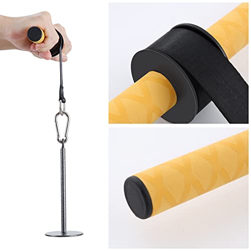 PELLOR Wrist and Forearm Blaster, Wrist Roller & Forearm Roller with Anti-Slip Grip Handles, Forearm Strength Trainer Ideal for Grip Strength, Muscle Building, Rehabilitation - style: Yellow Handle