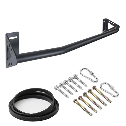 Wall Mounted Pull Up Bar Doorway, Heavy Duty Strength Training Pull-Up & Chin Up Bars for Doorframe, Support Beam or Joist Mount Thick Metal Sturdy Construction Support 500 lbs - color: Black