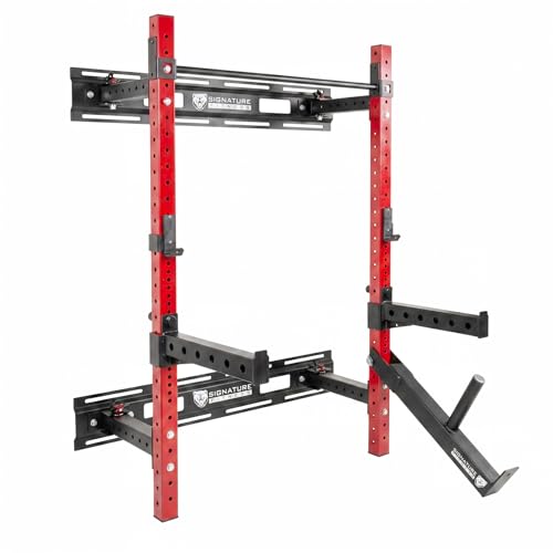 Fitvids Wall Mounted Power Rack Squat Stand, 1000 Pound Capacity for Home and Garage Gym with J-Hooks,Squat Lever Arm, Multiple Size and Colors - size: 2"x2"