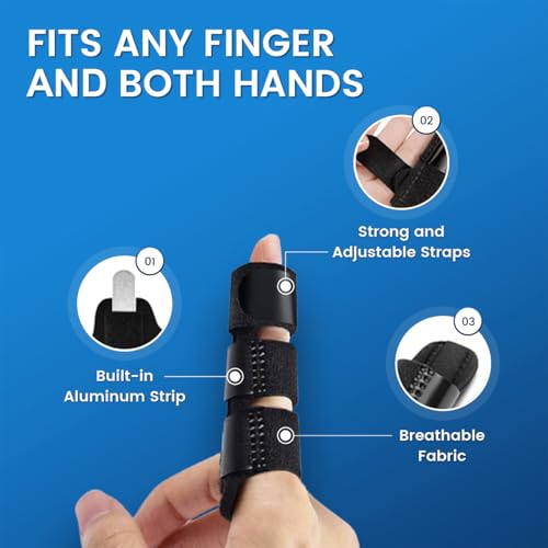 Simplation Trigger Finger Splint and Ice Pack (2+2 Set) for Pain Relief | No More Finger Pain, Arthritis, Injured Mallet Finger, Fits Index, Middle, Thumb, Ring Finger