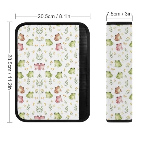 2 Piece Cute Frogs Art Car Seat Straps Shoulder Pads Universal Fit Automotive Seat Belt Protector for Kids, Car Seats Pushchair Strollers High Chair Pushchair - color: Pattern 345