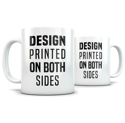 Boulderer Mascot Mug - Chalk Brush Design - 11 oz Ceramic | 11 oz white ceramic mug with double-sided print for bouldering enthusiasts, coffee breaks, and office decor.
