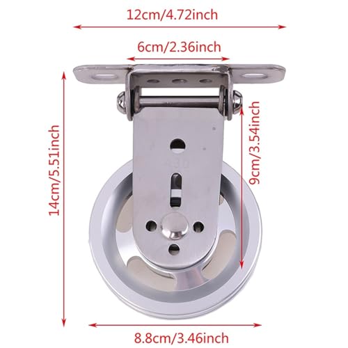 U Groove Stainless Steel Wall Pulley Wall-Mounted Silent Pulley System | 360° Rotating Cable Machine for Full-Body Strength Training(ColorA) - color: ColorA