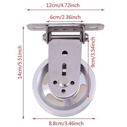 U Groove Stainless Steel Wall Pulley Wall-Mounted Silent Pulley System | 360° Rotating Cable Machine for Full-Body Strength Training(ColorB) - color: ColorB
