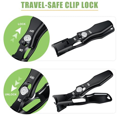 German Nail Clippers for Men Thick Nails, Heavy Duty Toenail Clippers for Seniors with Catcher, Portable Ultra Sharp Fingernail Clipper for Women with Large Wide Jaw Opening