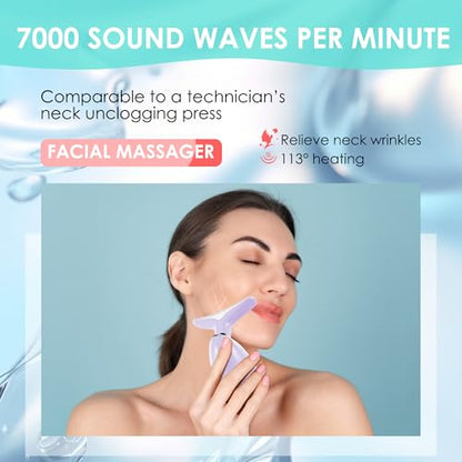 Facial Massager Red-Light-Therapy-for-Face and Neck, Face 𝖲 culpting Wand with 7 Color (Light Purple) - color: Light Purple