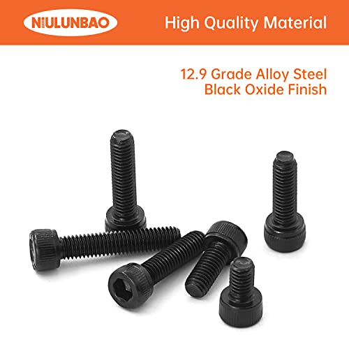 M5 x 8mm 12mm 16mm 20mm 25mm Hex Socket Head Cap Screws Bolts, 12.9 Grade Alloy Steel, Black Oxide Finish, Allen Hex Drive, Metric Machine Fully Threaded, Assortment Kit 50PCS - size: M5 x 8/12/16/20/25mm (50PCS)