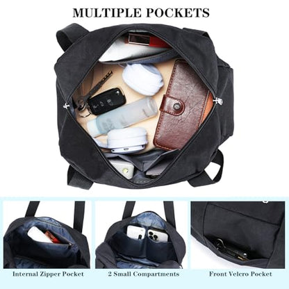 Mini Gym Bag for Women Girls, 12 inch Small Gym Tote, Lightweight Small Carry On Duffle Bag for Travel Sports - color: Black