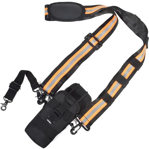HYS Nylon Radio Holster Set with Reflective Shoulder Strap,Anti-Sway | Heavy Duty MOLLE Pouch for Security, EMT, Police for Uniden bcd436hp Motorola GP88 MT500 MTS2000 XTS2500 CP200D APX Series - color: Orange