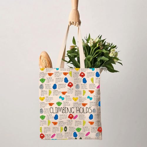 G2TUP Climbing Inspired Gift Climbing Hold Tote Bag Rock-Climb Handbag Climbing Lover Gift Types Of Climbing Hold Gift