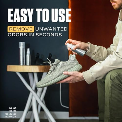 RESHOEVN8R Shoe Deodorizer Spray, 6oz - Sneaker Odor Eliminator | Sneaker freshener for fresh, clean-smelling shoes, easy to use foot odor control spray, fights bad smell