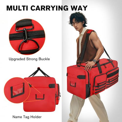 Goloni 130L Heavy Duty Large Duffle Equipment Bag,Catchers Gear Bag with Shoe Compartment,Baseball Duffle Bag - color: Red