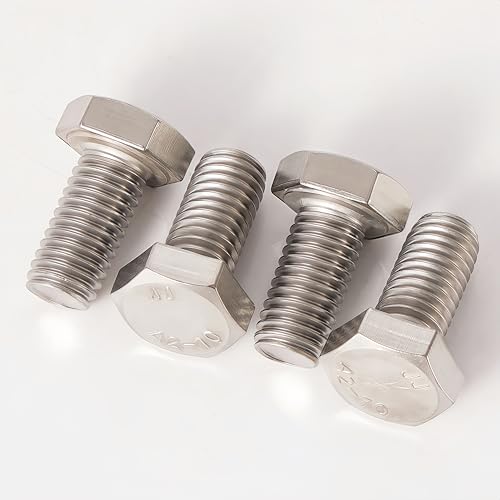 M6-1.0 Hex Head Screw Bolts - 20/25/30/35/40mm Length Kit, 304 Stainless Steel(A2-70), Bright Finish, Fully Threaded, Hexagon Head Bolts,Quantity 50-Piece Set - size: 304-Hex-M6-20-40mm