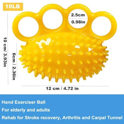 Grip Strengthener Hand Exerciser Ball, Yellow, TPR Material, Ellipse Shaped, Physical Therapy Hand Exercisers for Rehab, Arthritis, Carpal Tunnel, Stress Relief - color: Yellow