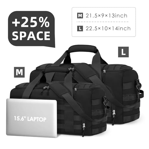 ZOMFELT Gym Bags for Men, 3-in-1 65L Large Sports Duffle Bag for Travel | Sports Basketball Bags with Removable Dividers & Shoe Compartment, Waterproof Weekender Overnight Travel bag, Black - size: Large