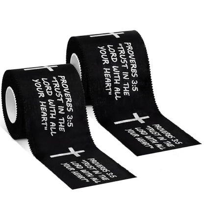 MiniInflat 2 Pcs Christian Cross Athletic Tape Sports Tape 2in x 23ft Religion Jesus Wrist Wrap for Soccer Football Baseball, Gift for Graduation Teacher Nurses Week Pentecost (Black,Proverbs) - color: Black, style: Proverbs