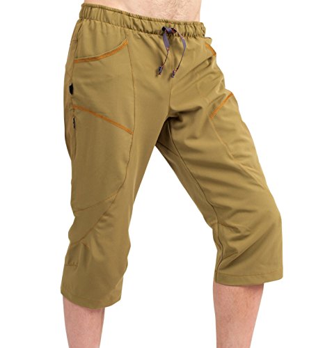 Ucraft "Xlite Rock Climbing Bouldering and Yoga Knickers ¾ Men's and Women's Capri Pants. Lightweight, Stretchy, Breathable - color: Mustard, size: Small