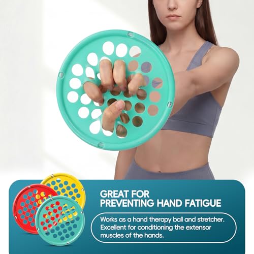 Hand Exercise Web, Finger Exerciser & Hand Strengthening | Latex Free, 7 Inch Portable, Physical Therapy Rehab, Hand & Finger Strengthener, Desk Office Travel - color: Green