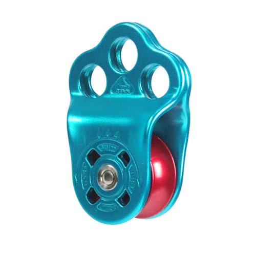 Climbing Pulley, 30KN Three Holes Ball Bearing Single Pulley for 14mm Rope Hauling, Rescue, Zipline Sports Etc