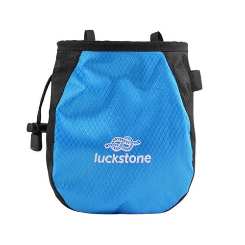 Rock Climbing Chalk Bag Bucket with Brush, Wide Opening for Easy Access, Weightlifting Chalk Bag for Gym Climbing (Green) - color: Blue