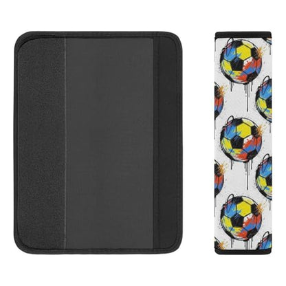 Universal Soft and Comfortable Car Seat Straps Shoulder Pads for Girls and Boys, Most Cars, 1 Pair Football Graffiti Soccer Harness Pads Strap Comfortable Driving - color: Pattern 288