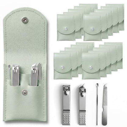20-Piece Complete Nail Care Kit, Professional Manicure Set with Stainless Steel Tools for Home Use, Travel & Gifts | Portable Nail Clipper Kit in Gleen Case(Gleen) - color: Gleen