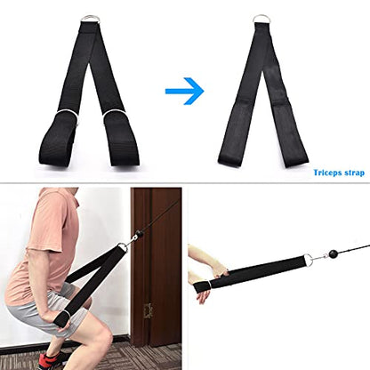 Brebebe Farmer Walk Handles Straps 2 T Bar Row Straps Multifunction Fitness Rope, Heavy Duty T-bar Strap, Dumbbell Strap for Dip Belt, Barbell Strap Rope Handles Strap, Hanging Strap Workout Equipment