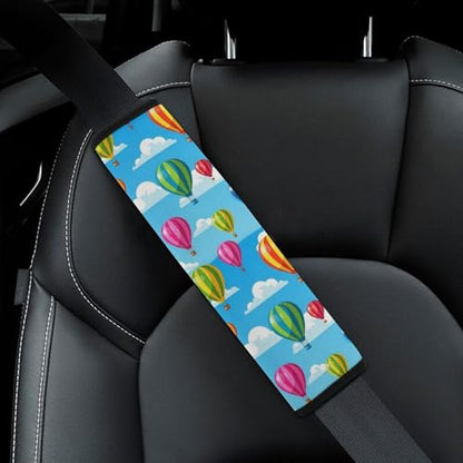 2 Pack Cartoon Hot Air Balloon Cloud Print Car Seat Belt Pad Universal Soft and Comfortable Harness Pads Strap for Adult Use, Most Cars, Easy Install (No Tool) - color: Pattern 922