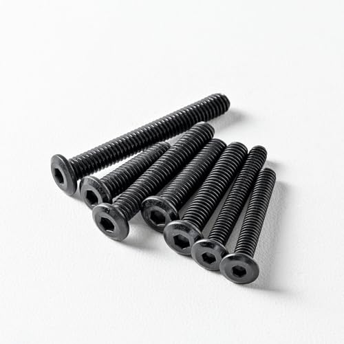 1/4-20 x 3/8" (50 Pack) Flat Head Hex Socket Cap Screws Bolts, Black Oxide 304 Stainless Steel 18-8, Hex Drive, Bright Finish, Fully Machine Thread - size: 1/4-20 x 3/8"