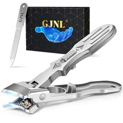 Ingrown Toenail Clippers - Wide Jaw Opening Anti-Splash Slanted Nail Clippers with Catcher, Heavy Duty Ingrown Toenail Clippers Nail Cutters, Ultra Sharp Slanted Nail Clippers with Long Handle - color: Sliver Slanted Nail Clippers