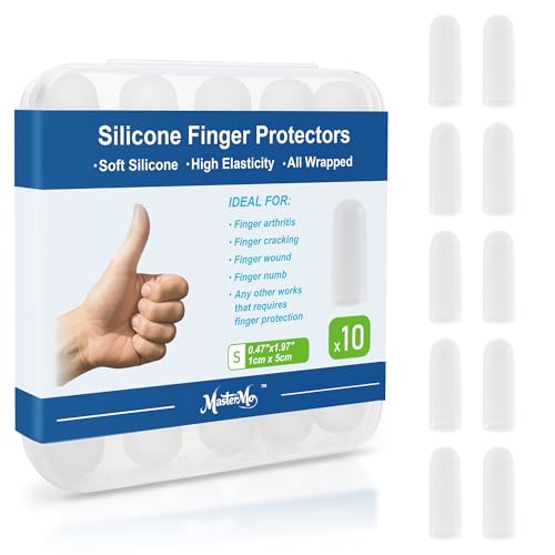 Gel Finger Cots Protectors, Silicone Fingers Covers Bandages Caps Sleeves for Fingertip Thumb Protection, Ideal for Trigger, Arthritis, Cracking, Blisters, Callus, Hangnail & Pain Relief (Clear, S, 10PCS) - color: Clear, size: S(10)