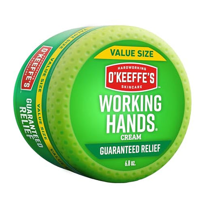 O'Keeffe's Working Hands Hand Cream for Extreme Dryness - 6.8 oz Value Size Jar (1 Pack) - Repairing Skincare for Cracked, Dry Hands - size: 6.8 Ounce Jar, style: 1 Pack