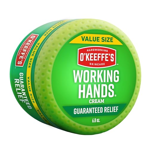 O'Keeffe's Working Hands Hand Cream for Extreme Dryness - 6.8 oz Value Size Jar (1 Pack) - Repairing Skincare for Cracked, Dry Hands - size: 6.8 Ounce Jar, style: 1 Pack