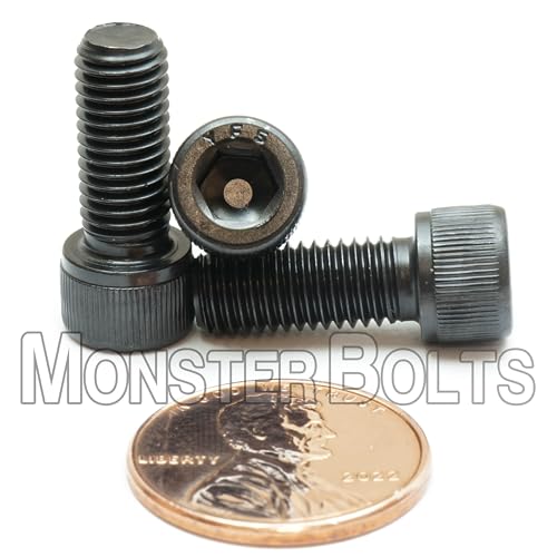 MonsterBolts - 1/4"-28 x 5/8" Socket Head Screws, ASTM A574, Alloy Steel, Black Oxide, 10 Pack - size: 0.625 In. (5/8")