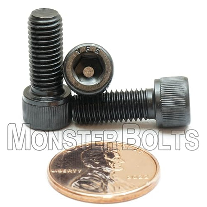 MonsterBolts - 1/4"-28 x 5/8" Socket Head Screws, ASTM A574, Alloy Steel, Black Oxide, 10 Pack - size: 0.625 In. (5/8")