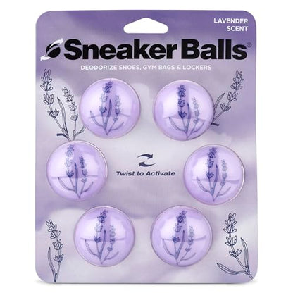 Sneaker Balls Odor-Fighting Shoe Fresheners, Eliminates Unpleasant Smells, Perfect For Sneakers, Gym Bags, Gear Bags, Drawers, Lockers, And More!, Lavender, 6 Pack - color: Lavender (Lavender), style: 6 Pack