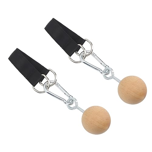 Wooden Pull Up Balls, Rock Climbing Holds Training Set for Arm Strength and Grip, with Stainless Steel Hook and Nylon Webbing, Great for Home Workout and Travel