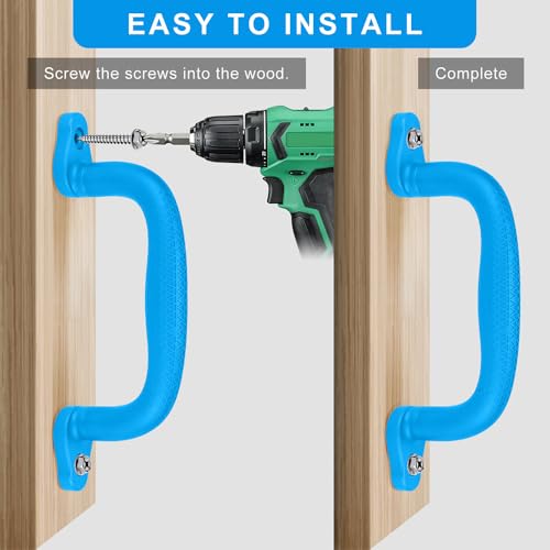 SELEWARE Blue Playground Safety Handles 8Pcs Kids Playground Grab Handles | Non-Slip Durable Plastic Handle Indoor Outdoor Playset Handle for Playhouse, Treehouse, Climbing Frame, Jungle Gym, Swing Set - color: Blue (8 Pack)