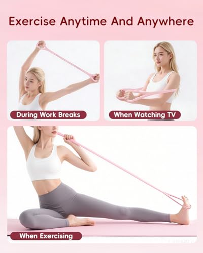 Resistance Bands for Women,2PCS Thickened TPE Arm Resistance Bands,Figure 8 Fitness Resistance Band Stretch Fitness Band for Working Out Yoga Pilates Arms Foot Leg Shoulder Waist Back - color: purple