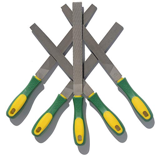 ASNOMY Heavy Duty 8“ Steel File and Rasp Set with Rubber Handles，High Carbon Steel Rasp & Flat Metal File for Wood, Metal, Steel, Plastic