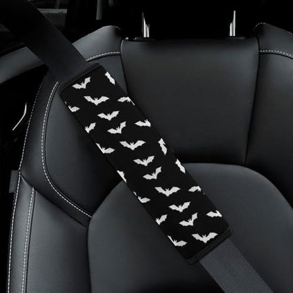 2 Pack Soft Padded Seat Belt Cover for Girls and Boys, All Vehicles, Gothic Bat Black Harness Pads Strap, Anti-Slip Pad - color: Pattern 230