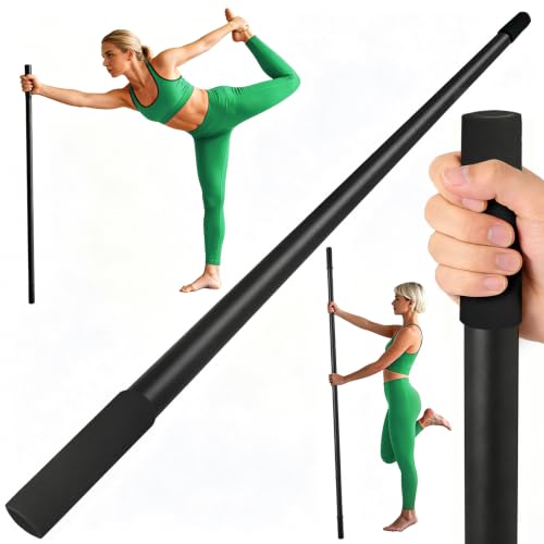 5ft Adjustable Yoga Stick, Non-Slip Multi-Functional Mobility Fitness Stick with Exercise Guide for Stretching, Physical Therapy, Pilates,Muscle Recovery，Home Workout