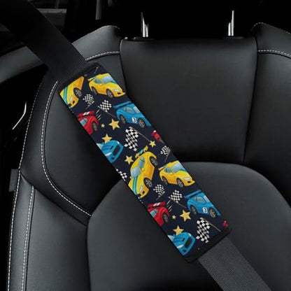 2 Piece Soft Padded Seat Belt Shoulder Pad for Adult Use, All Vehicles, Racing Car Race Automotive Seat Belt Protector, Easy Install (No Tool) - color: Pattern 954