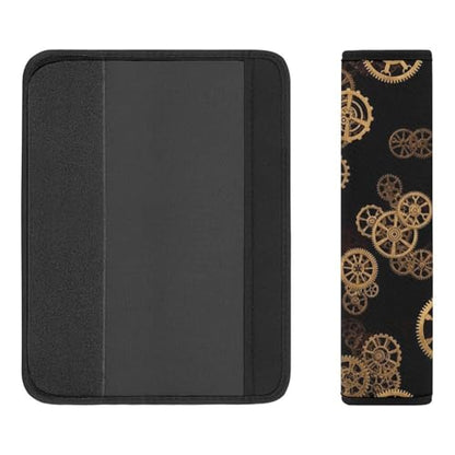 Universal Fit Seat Belt Cover for Adult Use, Stroller Pushchair High Chair, 2PCS Mechanical Retro Style Golden Ndustrial Gear Harness Pads Strap Shock Absorption - color: Pattern 113